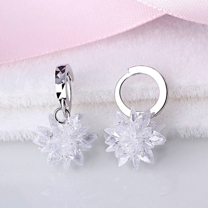 New fashion pure beauty ice 925 silver earrings hypoallergenic non-fading earrings - Earrings -  Trend Goods