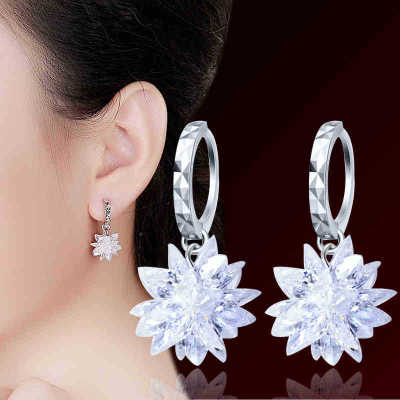 New fashion pure beauty ice 925 silver earrings hypoallergenic non-fading earrings - Earrings -  Trend Goods