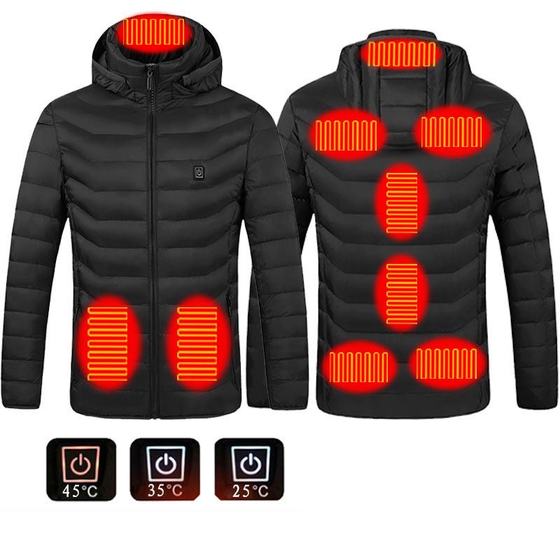 New Heated Jacket Coat USB Electric Jacket Cotton Coat Heater Thermal Clothing Heating Vest - Jackets -  Trend Goods