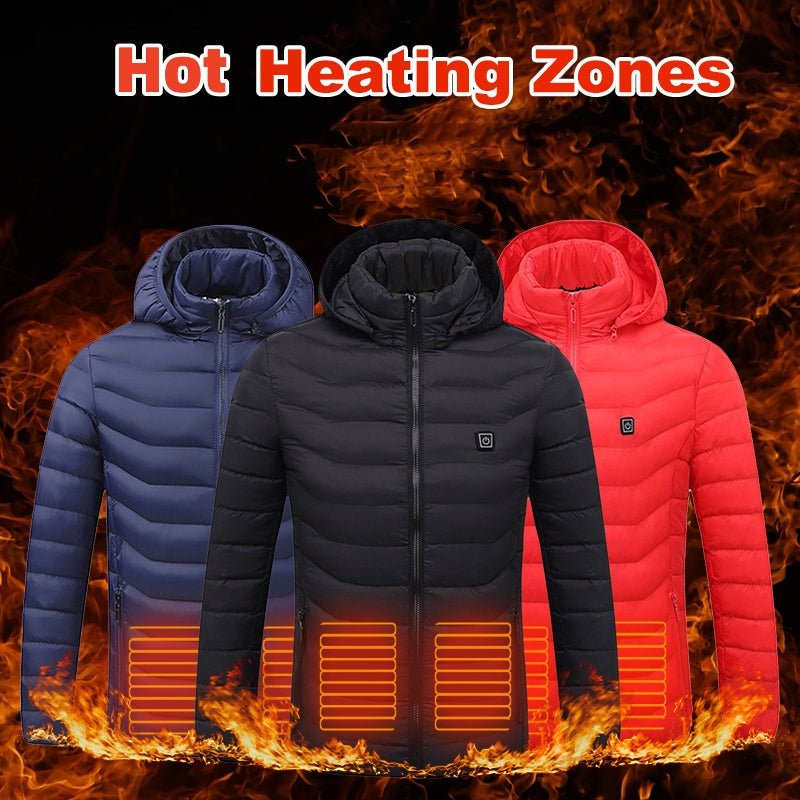 New Heated Jacket Coat USB Electric Jacket Cotton Coat Heater Thermal Clothing Heating Vest - Jackets -  Trend Goods