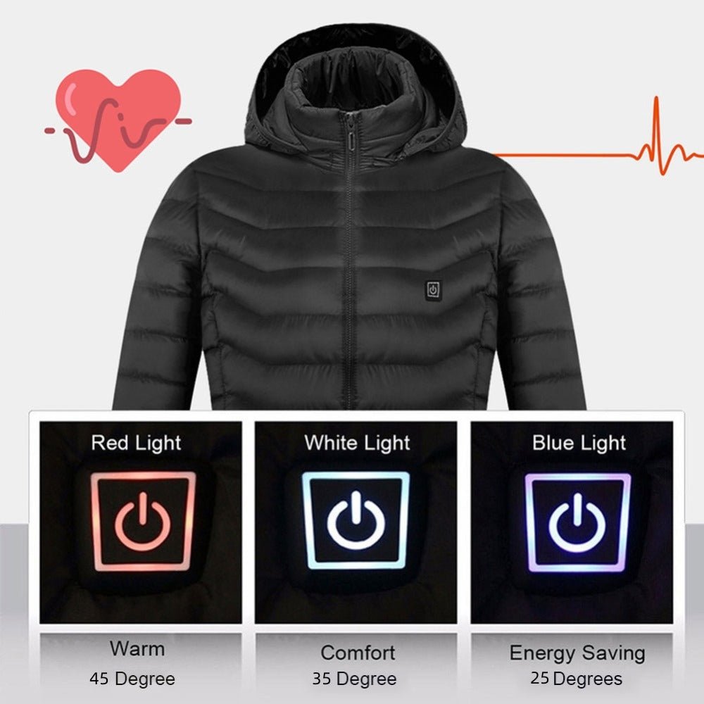 New Heated Jacket Coat USB Electric Jacket Cotton Coat Heater Thermal Clothing Heating Vest - Jackets -  Trend Goods