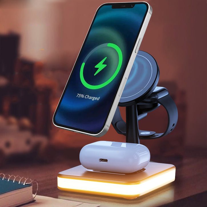 New Magnetic Wireless Charger Three-in-One Night Light Phone Holder - Wireless Chargers -  Trend Goods