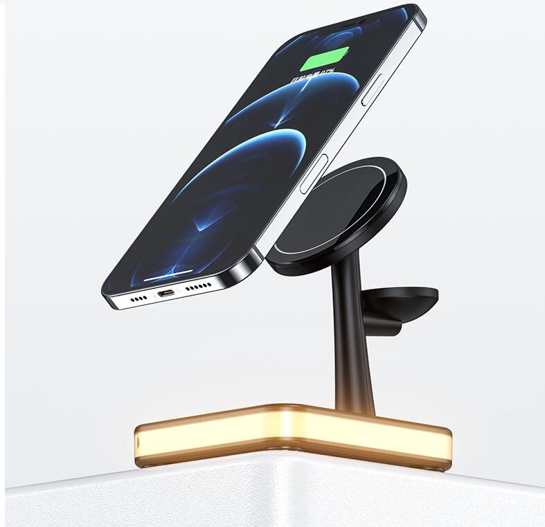 New Magnetic Wireless Charger Three-in-One Night Light Phone Holder - Wireless Chargers -  Trend Goods