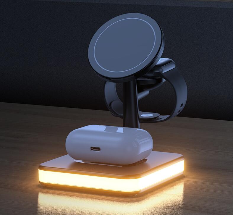 New Magnetic Wireless Charger Three-in-One Night Light Phone Holder - Wireless Chargers -  Trend Goods