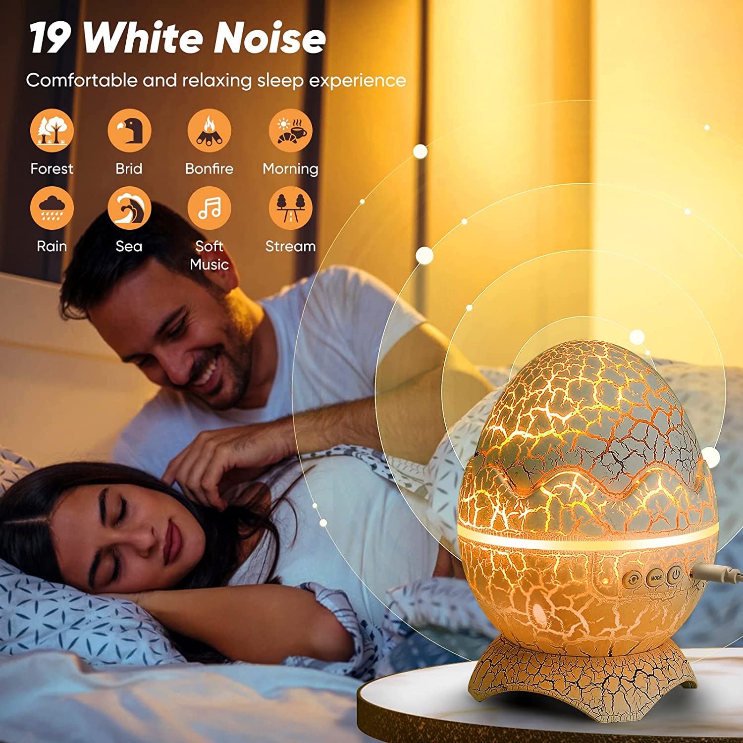 New Star Light Crack Translucent Dinosaur Egg Water Ripple USB Projection Night Light Home Decor - Night Lights -  Trend Goods