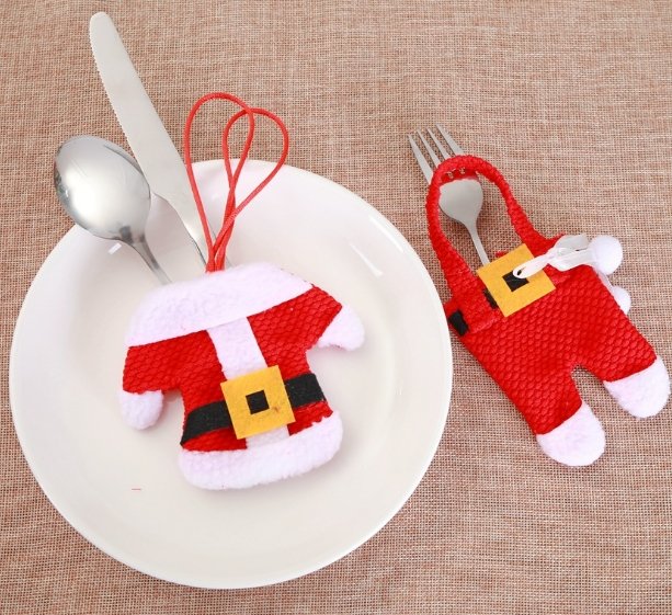 New Year Christmas Cutlery Knife Fork Cutlery Set Trousers Skirt Christmas Decorations for Home - Tableware -  Trend Goods
