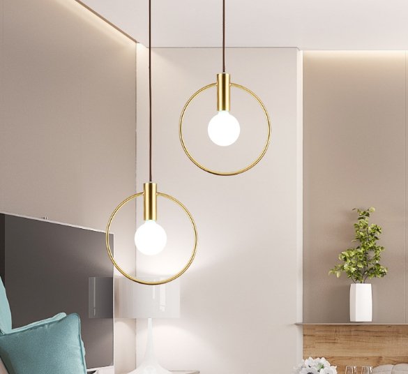 Nordic brass chandelier bar counter circle chandelier - Lighting -  Trend Goods