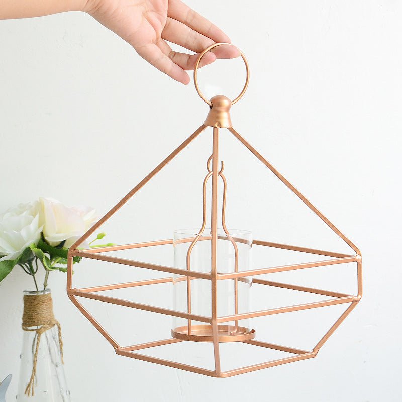 Nordic Style Home Decoration Geometric Black Wrought Iron Frame Rose Gold Multifunctional - Home Decor -  Trend Goods