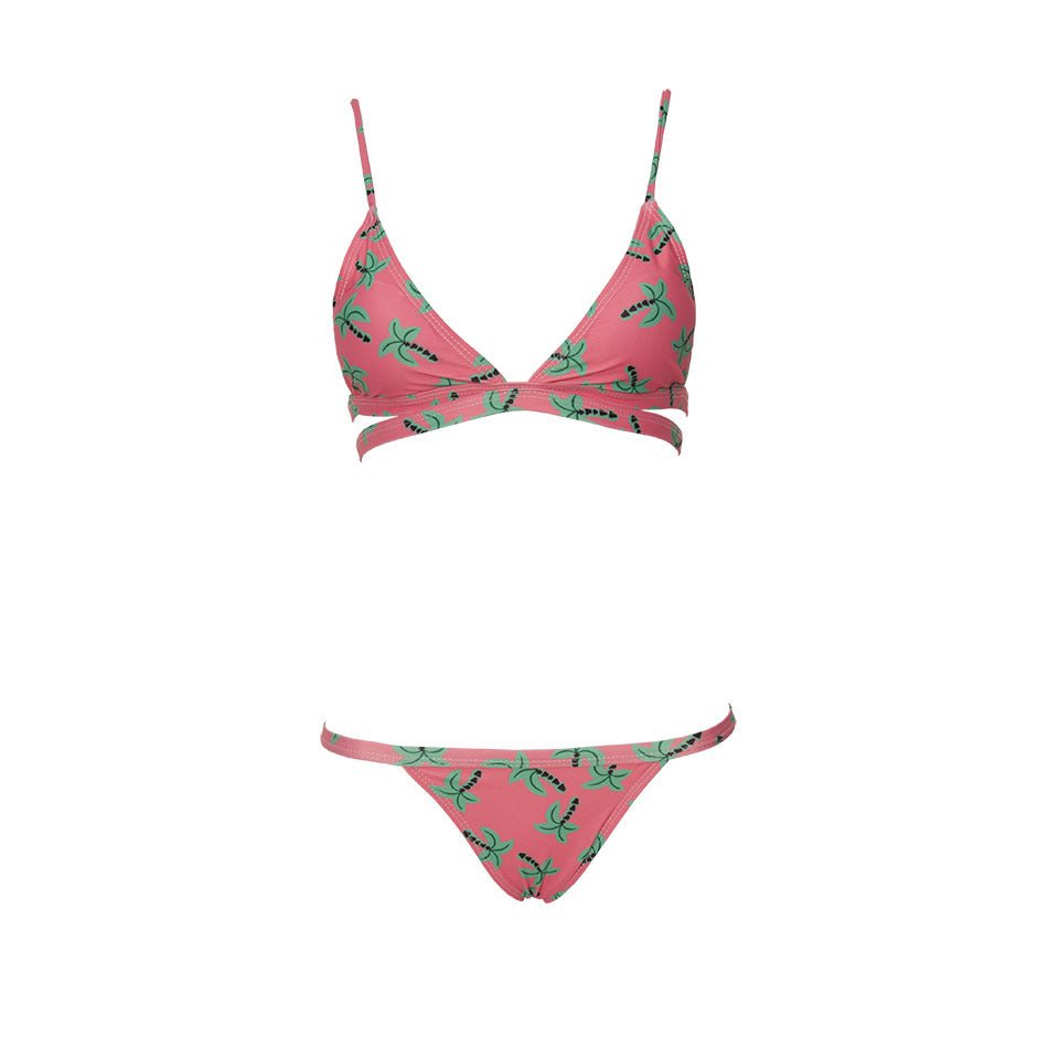 Palm printing bikinis split set Bikini swimsuit - Swimwear -  Trend Goods