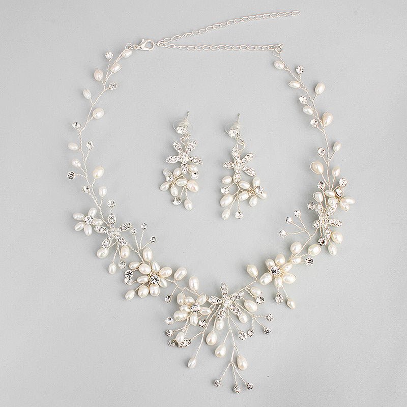 Pearl necklace and earring set - Jewelry Sets -  Trend Goods