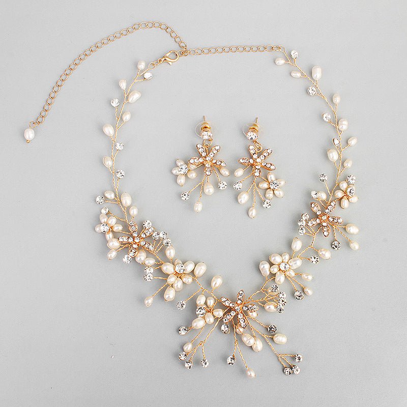 Pearl necklace and earring set - Jewelry Sets -  Trend Goods