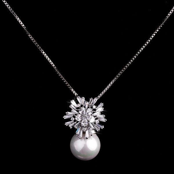 Pearl zircon necklace - Necklaces -  Trend Goods