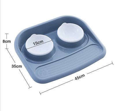 Pet Double Bowl Anti-skid Anti-knocking, Eating and Drinking Dual-purpose Dog Feeder - Pet Bowls -  Trend Goods