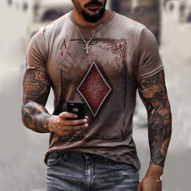 Playing Card Printing Men's T-Shirt - T-Shirts -  Trend Goods