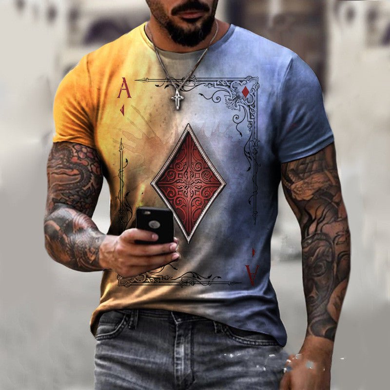 Playing Card Printing Men's T-Shirt - T-Shirts -  Trend Goods