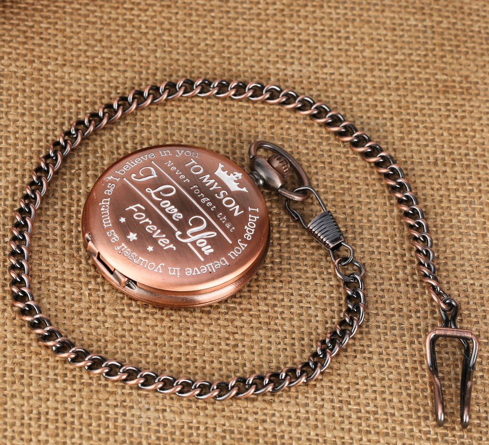 Pocket Chain Watch "I Love You Forever" - Pocket Watches -  Trend Goods