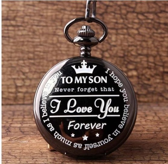 Pocket Chain Watch "I Love You Forever" - Pocket Watches -  Trend Goods