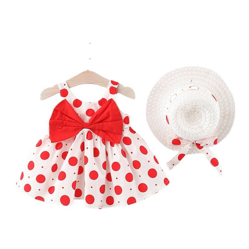 Polka Dot Bow Infant Tank Top Skirt Dress - Dresses -  Trend Goods