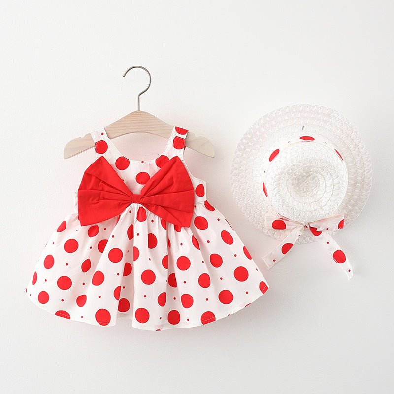 Polka Dot Bow Infant Tank Top Skirt Dress - Dresses -  Trend Goods