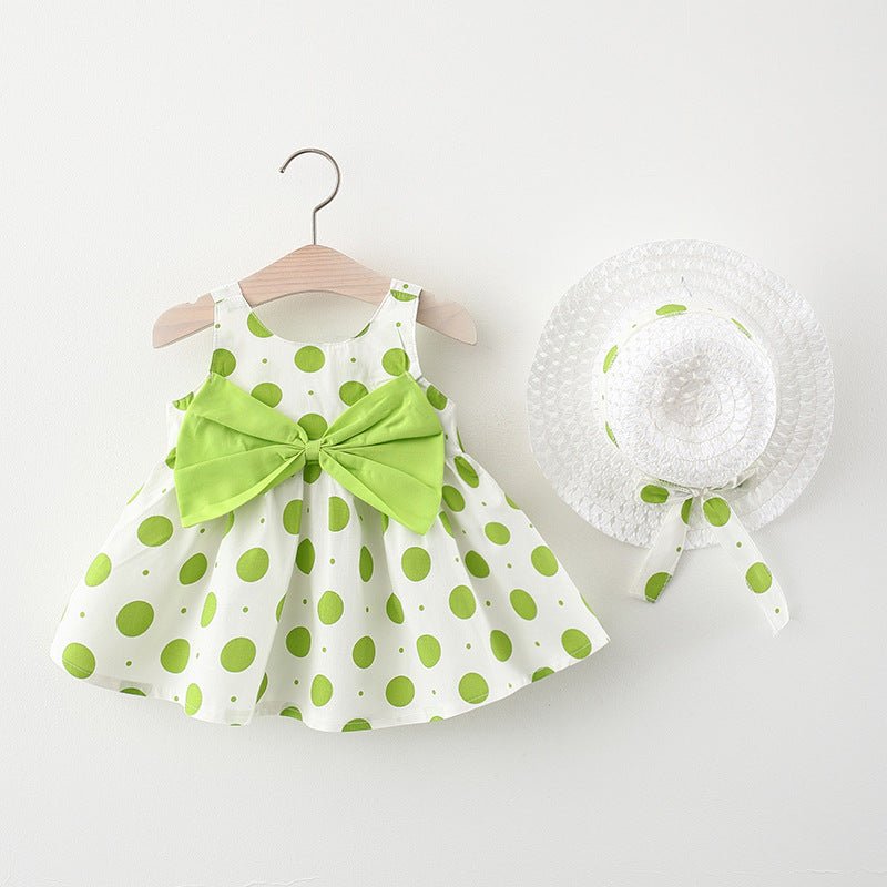 Polka Dot Bow Infant Tank Top Skirt Dress - Dresses -  Trend Goods