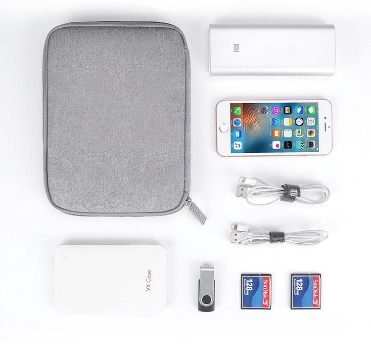 Polyester Cloth Solid Color Data Cable Power Bank USB Earphone Storage Bag - Accessories Bags -  Trend Goods