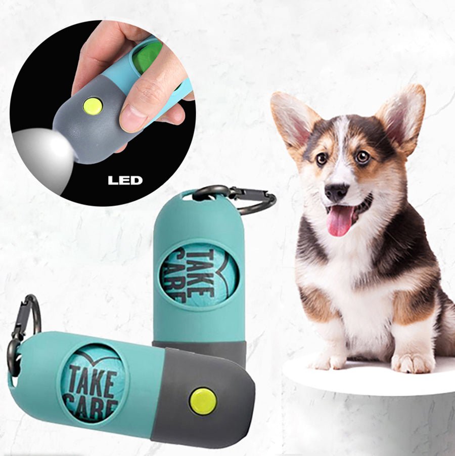 Portable LED Pet Waste Bag Dispenser With Light Capsule Dog Toilet Picker - Pet Toilets -  Trend Goods