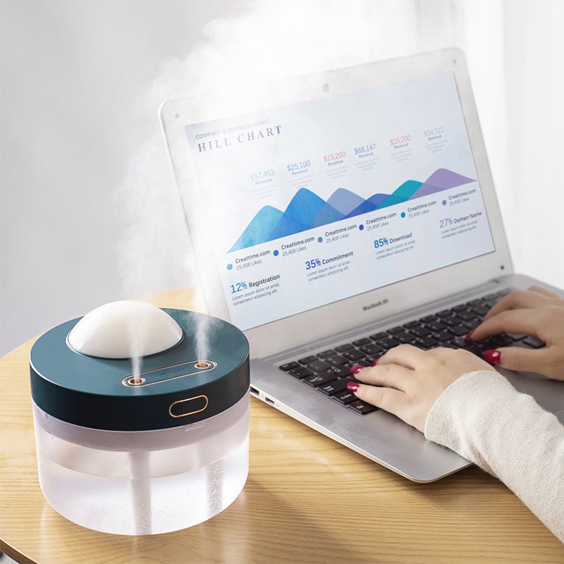 Projection Humidifier Portable Rechargeable Rotating Projection Night Light Bedroom Moisturizing Double Spray - Humidifiers -  Trend Goods