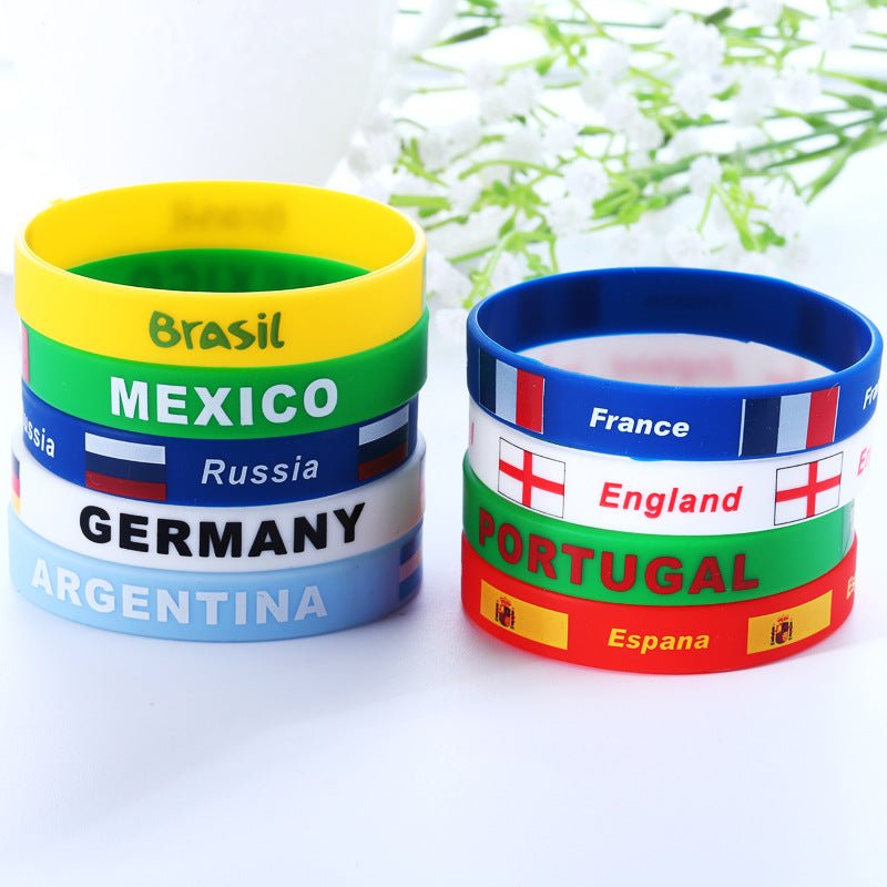 Qatar World Cup Football Silicone Bracelet Sports Wristband - Silicone Bracelets -  Trend Goods