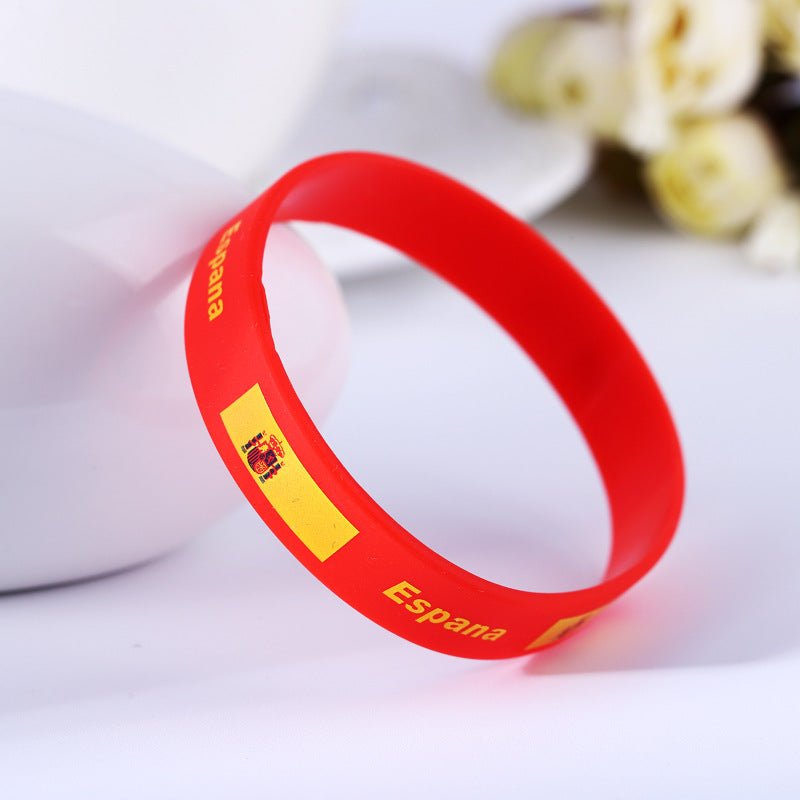 Qatar World Cup Football Silicone Bracelet Sports Wristband - Silicone Bracelets -  Trend Goods