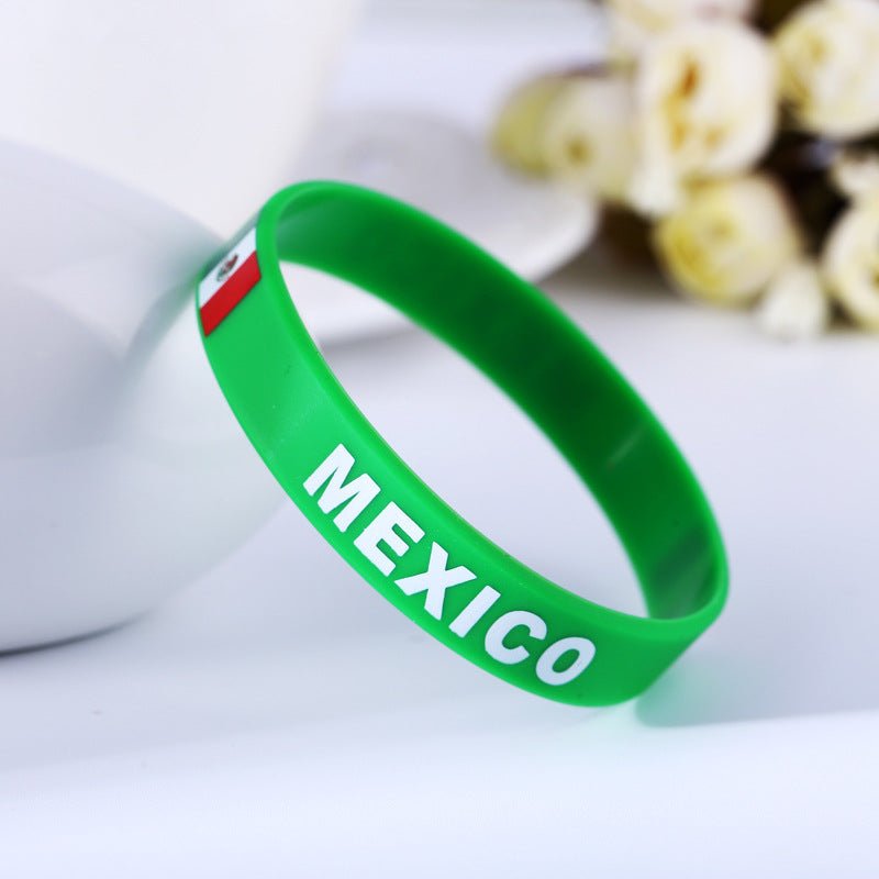 Qatar World Cup Football Silicone Bracelet Sports Wristband - Silicone Bracelets -  Trend Goods