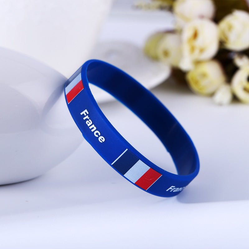 Qatar World Cup Football Silicone Bracelet Sports Wristband - Silicone Bracelets -  Trend Goods