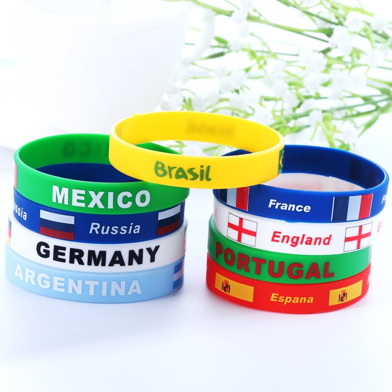 Qatar World Cup Football Silicone Bracelet Sports Wristband - Silicone Bracelets -  Trend Goods