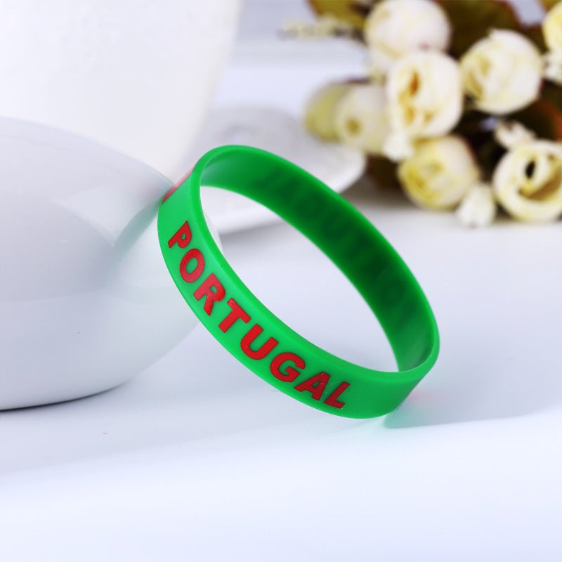 Qatar World Cup Football Silicone Bracelet Sports Wristband - Silicone Bracelets -  Trend Goods