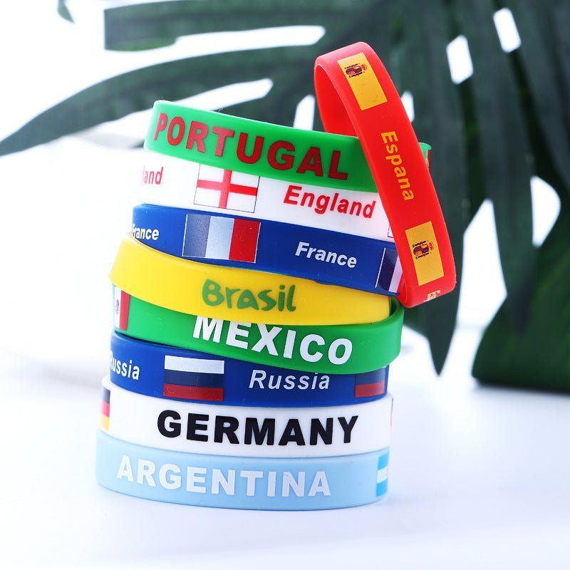 Qatar World Cup Football Silicone Bracelet Sports Wristband - Silicone Bracelets -  Trend Goods