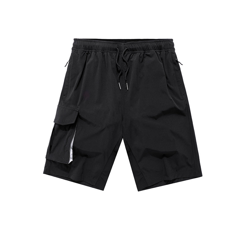 Quick-dry Breathale Solid Thin Cool Elastic Waist Men Pants Zipper Pocket Sports Light Shorts - Shorts -  Trend Goods