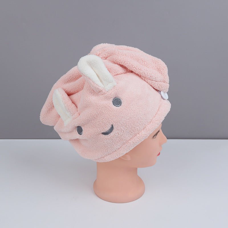 Rabbit Ear Dry Hair Cap Absorbent And Quick-drying Coral Fleece Dry Hair Towel - Bath & Shower -  Trend Goods