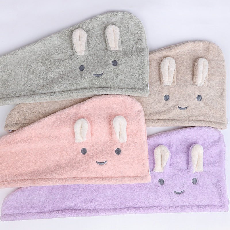 Rabbit Ear Dry Hair Cap Absorbent And Quick-drying Coral Fleece Dry Hair Towel - Bath & Shower -  Trend Goods