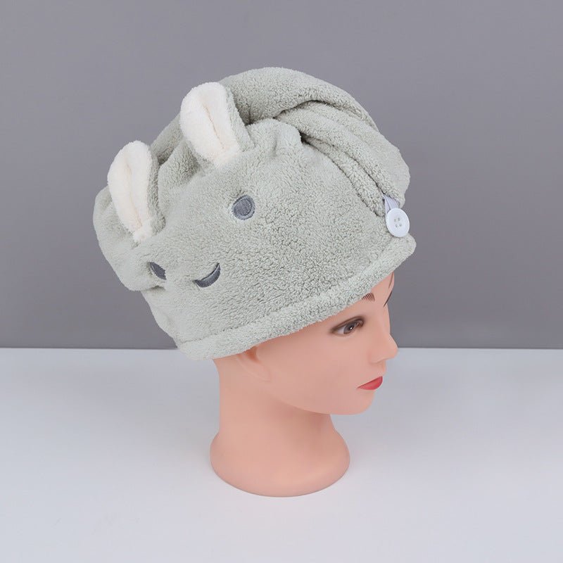 Rabbit Ear Dry Hair Cap Absorbent And Quick-drying Coral Fleece Dry Hair Towel - Bath & Shower -  Trend Goods