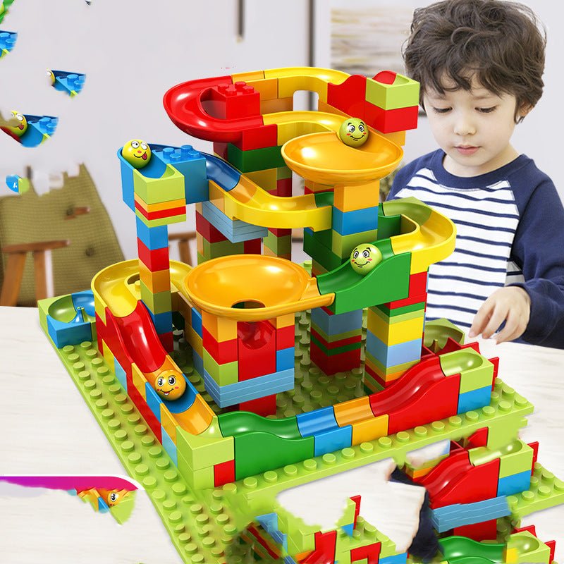 Race Run DIY Small Block Compatible City Building Blocks Funnel Slide - Building Blocks -  Trend Goods