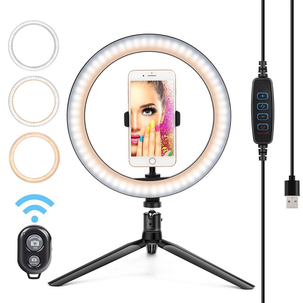 Ring fill light 10 inch Selfie whitening light with bluetooth remote controller - Selfie Lights -  Trend Goods