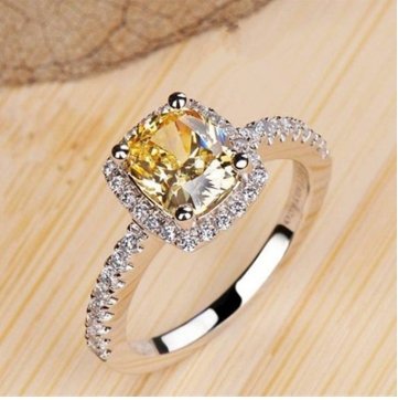 Rings For Women Bridal Wedding Jewelry Engagement Ring White Gold Color - Rings -  Trend Goods