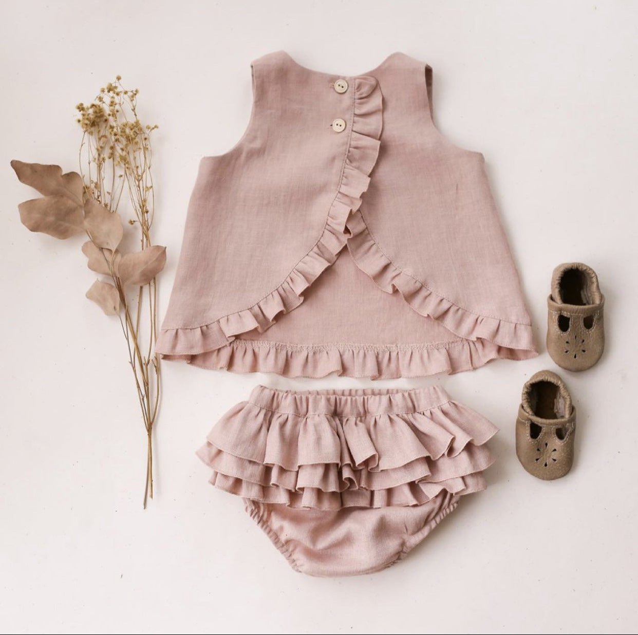 Ruffle Shorts Girls Two-piece Sleeveless Vest - Baby Clothing -  Trend Goods