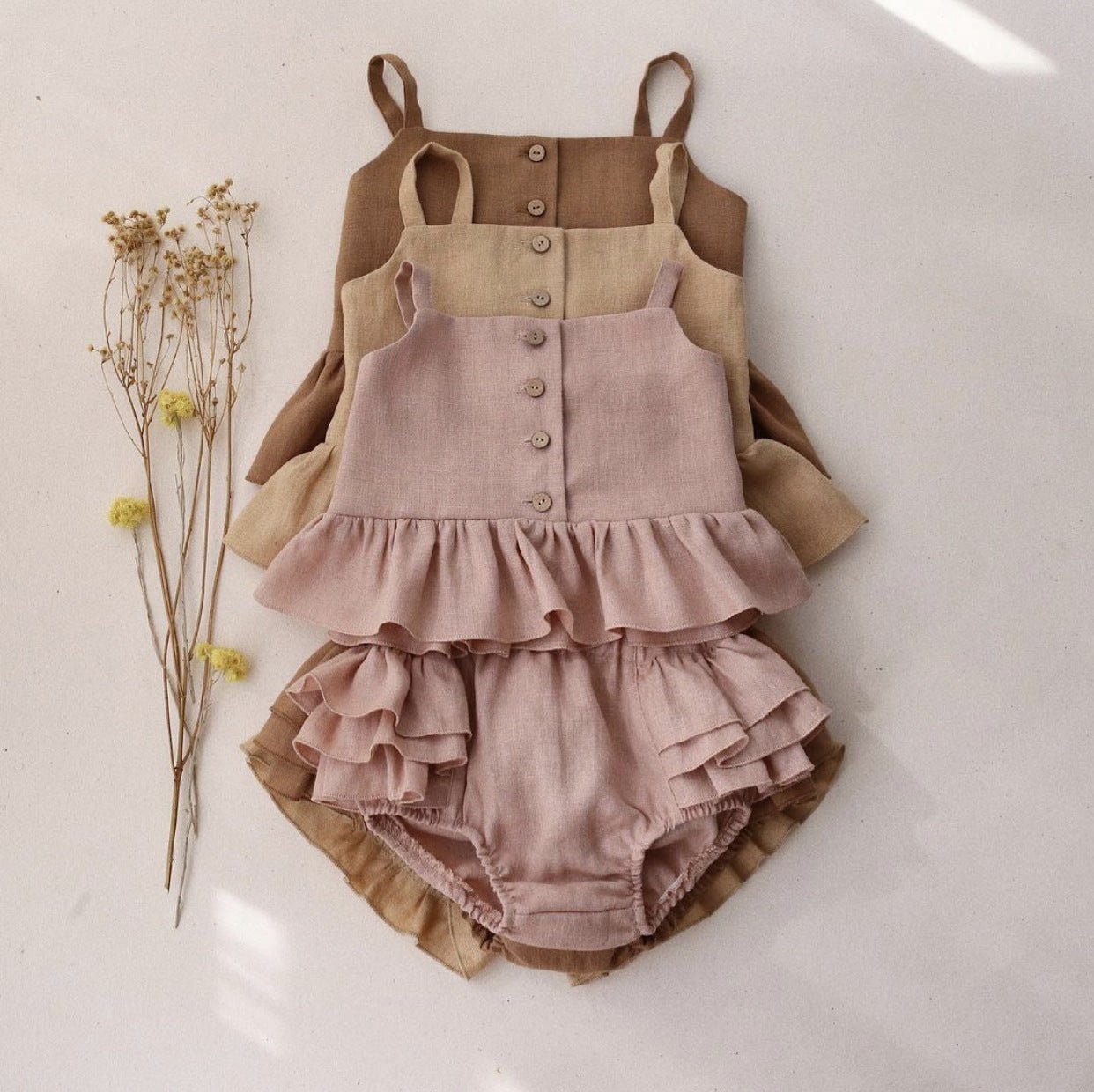 Ruffle Shorts Girls Two-piece Sleeveless Vest - Baby Clothing -  Trend Goods