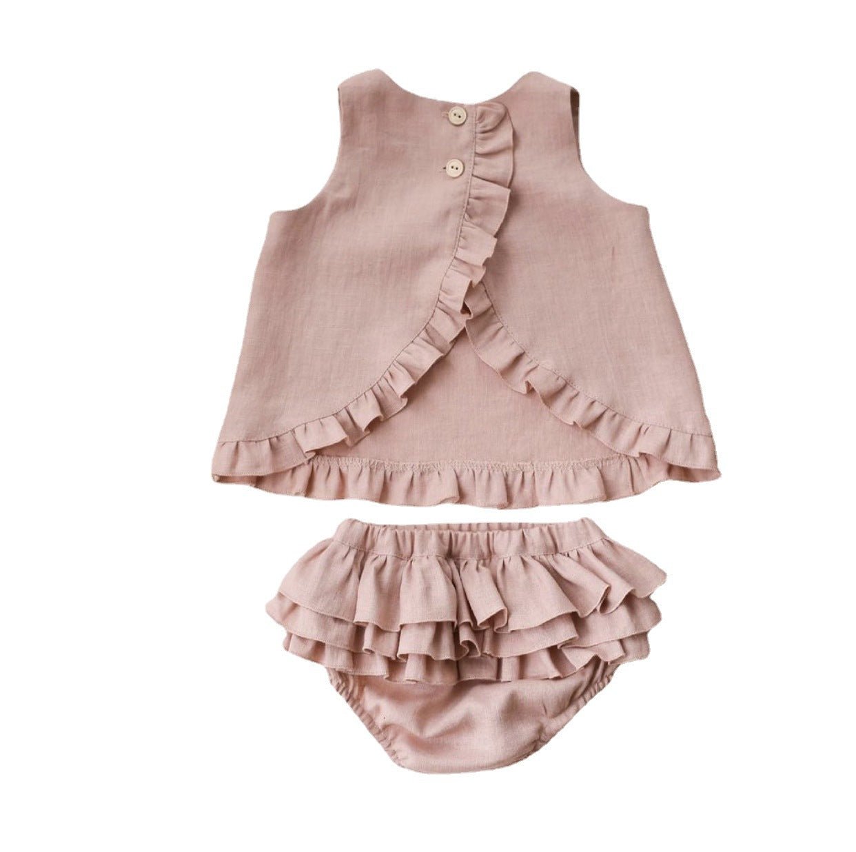 Ruffle Shorts Girls Two-piece Sleeveless Vest - Baby Clothing -  Trend Goods