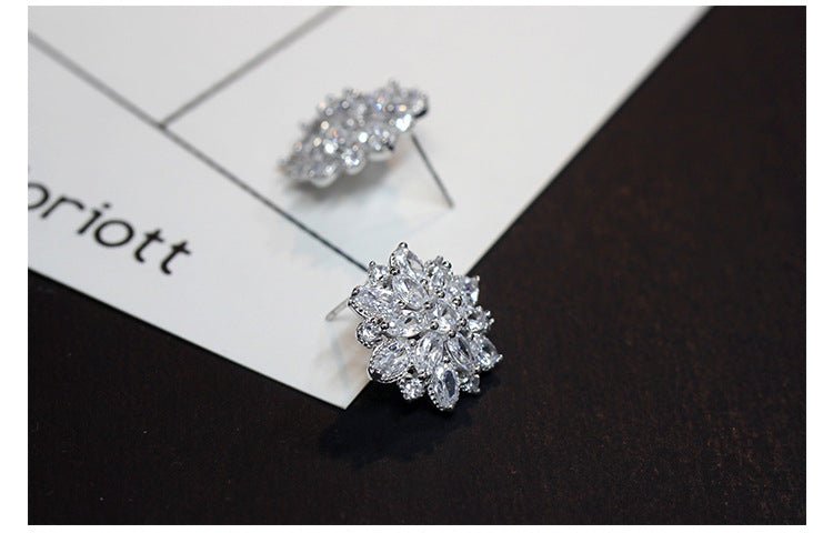 S925 pure Tremella nail Flower Earrings sterling silver jewelry hypoallergenic Earrings - Earrings -  Trend Goods