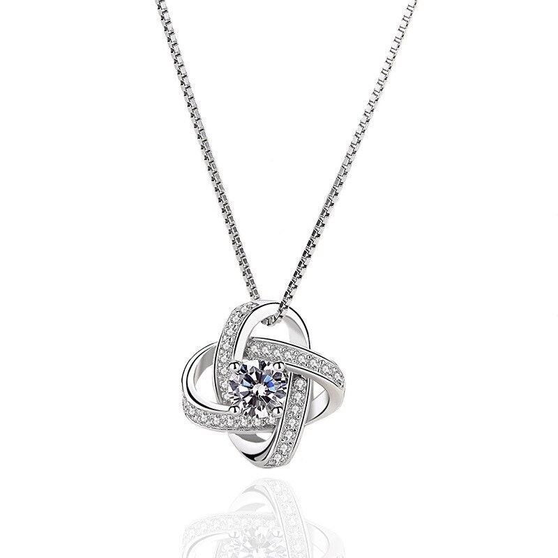 S925 Sterling Silver Pendant With Clover Diamond Necklace - Necklaces -  Trend Goods