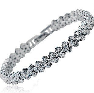 S925 Sterling Silver Shiny Diamante Bracelet - Bracelets -  Trend Goods