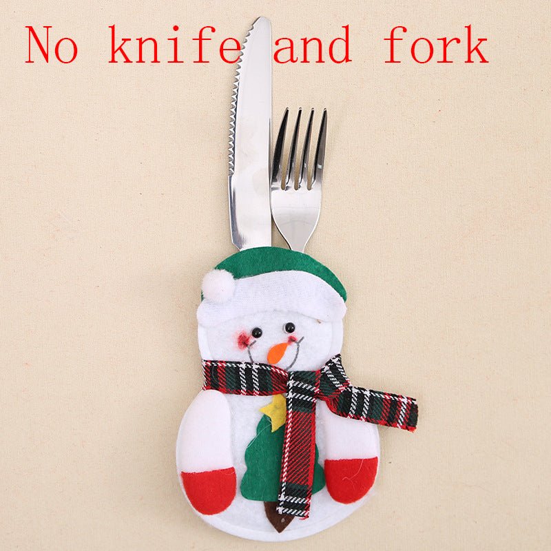 Santa Claus Christmas Decorations New Year Pocket Fork Knife Cutlery Holder Bag - Holiday Decorations -  Trend Goods