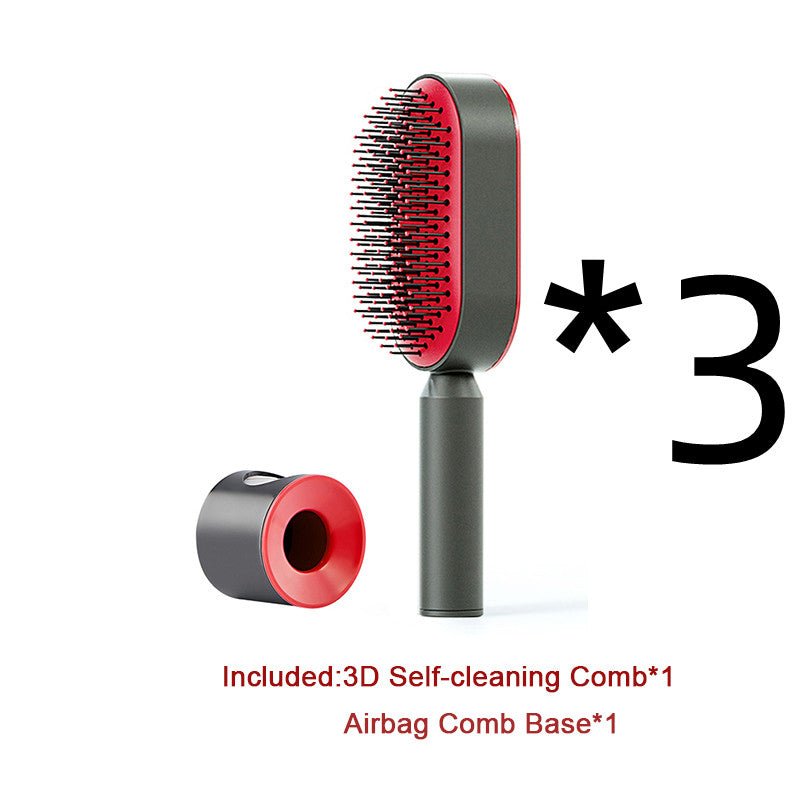 Self Cleaning Hair Brush One-key Cleaning Massage Anti-Static Hairbrush - Hair Brushes -  Trend Goods