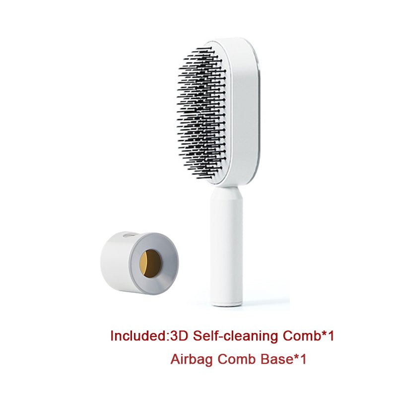 Self Cleaning Hair Brush One-key Cleaning Massage Anti-Static Hairbrush - Hair Brushes -  Trend Goods